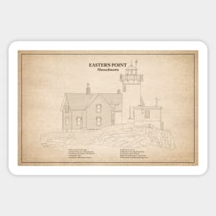 Eastern Point Lighthouse - Massachusetts - SD Sticker